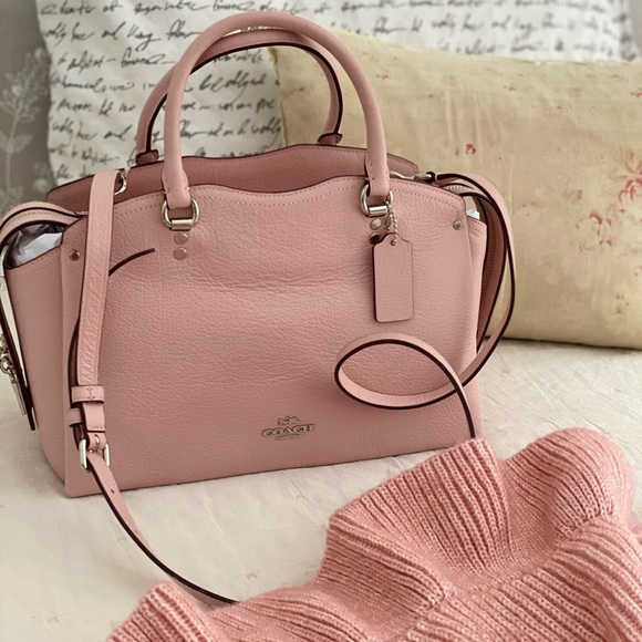 🆕 COACH | PINK LEATHER DREW SATCHEL - Picture 6 of 14